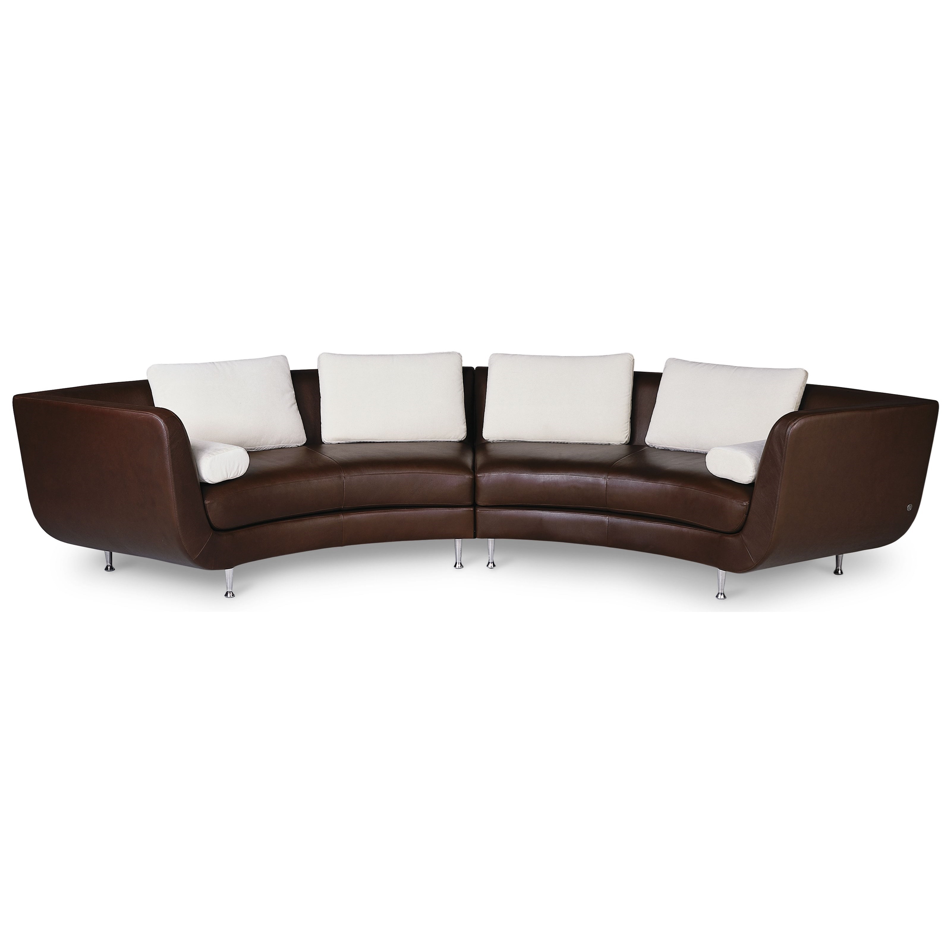 American Leather Menlo Park Contemporary 4Seat Curved Sectional Sofa